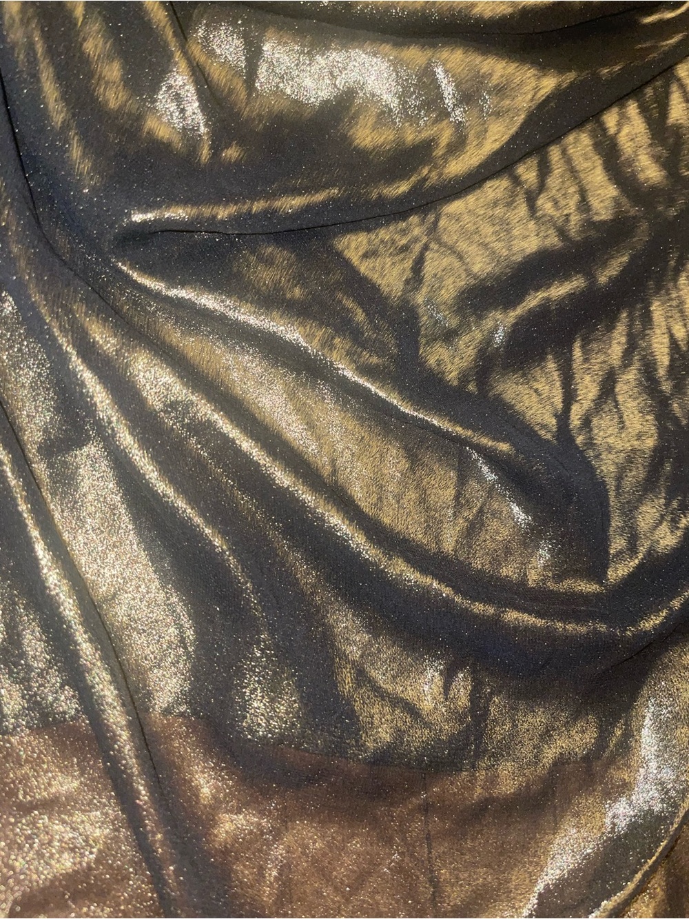 MCM Metallic Bronze Sheer Racer Back Halter Flowy Tank Top - Picture 4 of 6